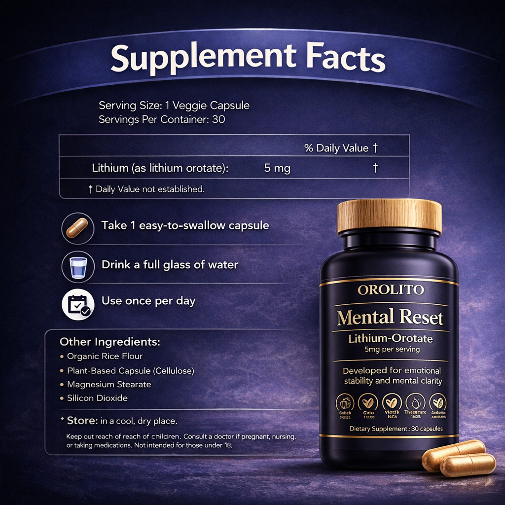 Mental Reset | 5mg Lithium Orotate Capsules